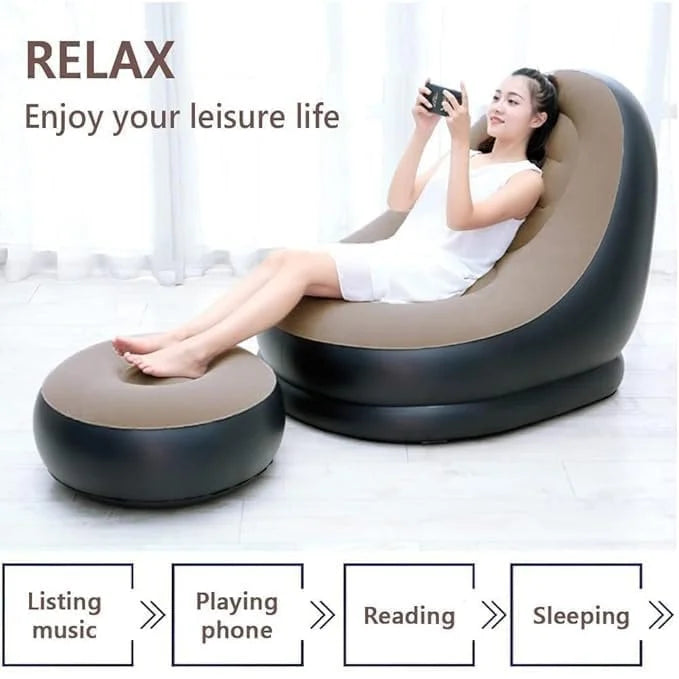 2 In 1 PVC Inflatable Electrical Pump Sofa