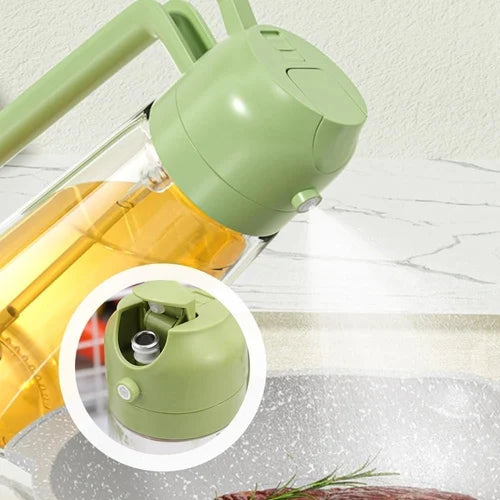 2 in 1 oil dispenser , Cooking Oil Glass Bottle Spray, 500ml, Fine Mist