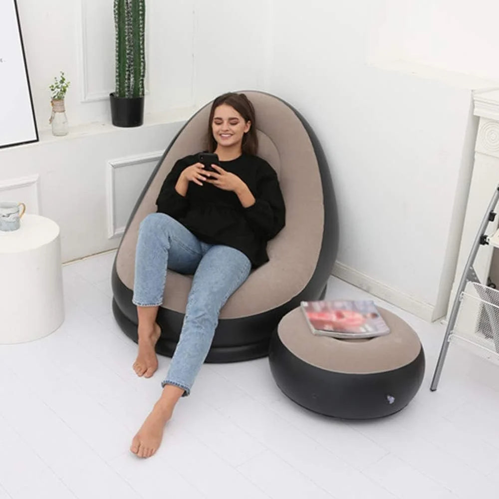 2 In 1 PVC Inflatable Electrical Pump Sofa