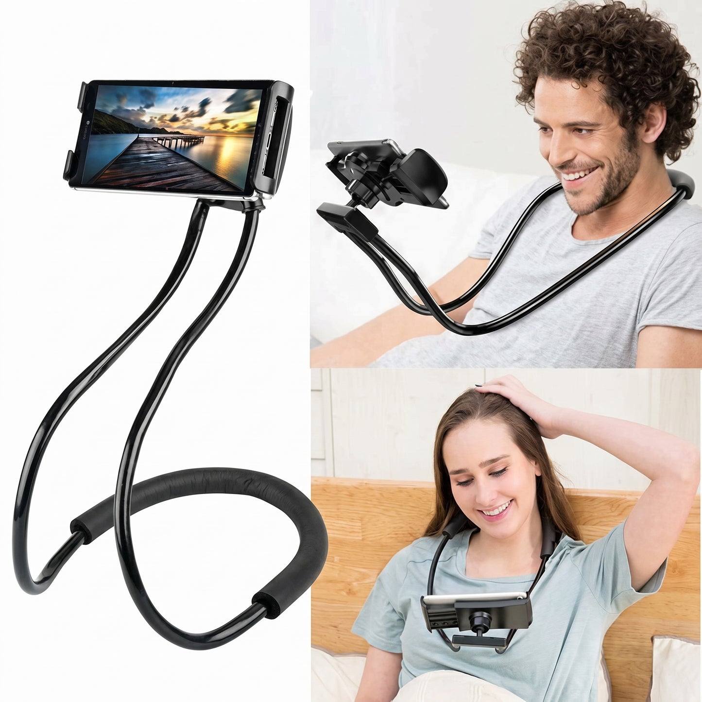 Flexible Neck Phone Holder – Hands-Free Mobile Stand for Bed & Relaxation