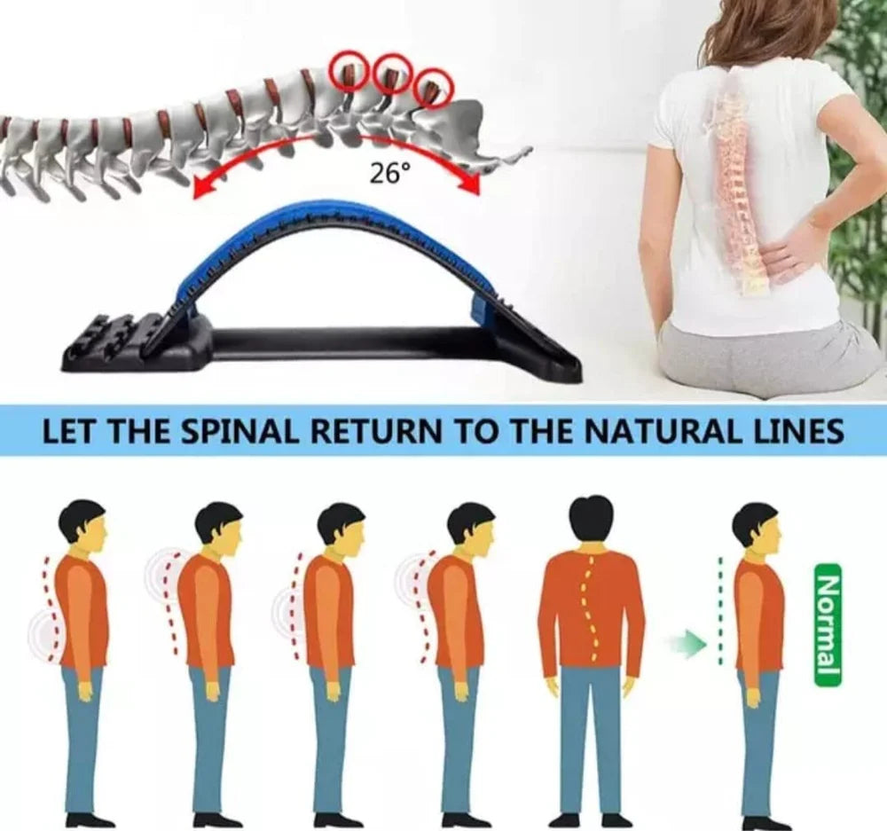 Magic Black Stretcher Support Lumbar Back Support Device Back Pain Relief Back Stretching