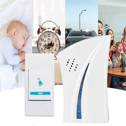 Wireless Doorbell Kit Over 100 Feet Range 32 Rings Door Bell Chime LED Flash Cordless Wireless Calling Remote Cantrol Door Bell Ideal for Home/Shop/Office (Multicolor)