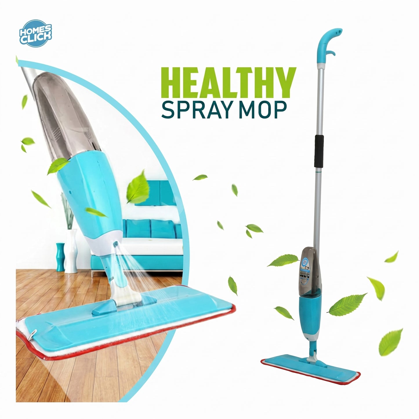 2-in-1 Spray Mop Floor Cleaner – Easy Cleaning Microfiber Mop with Water Spray