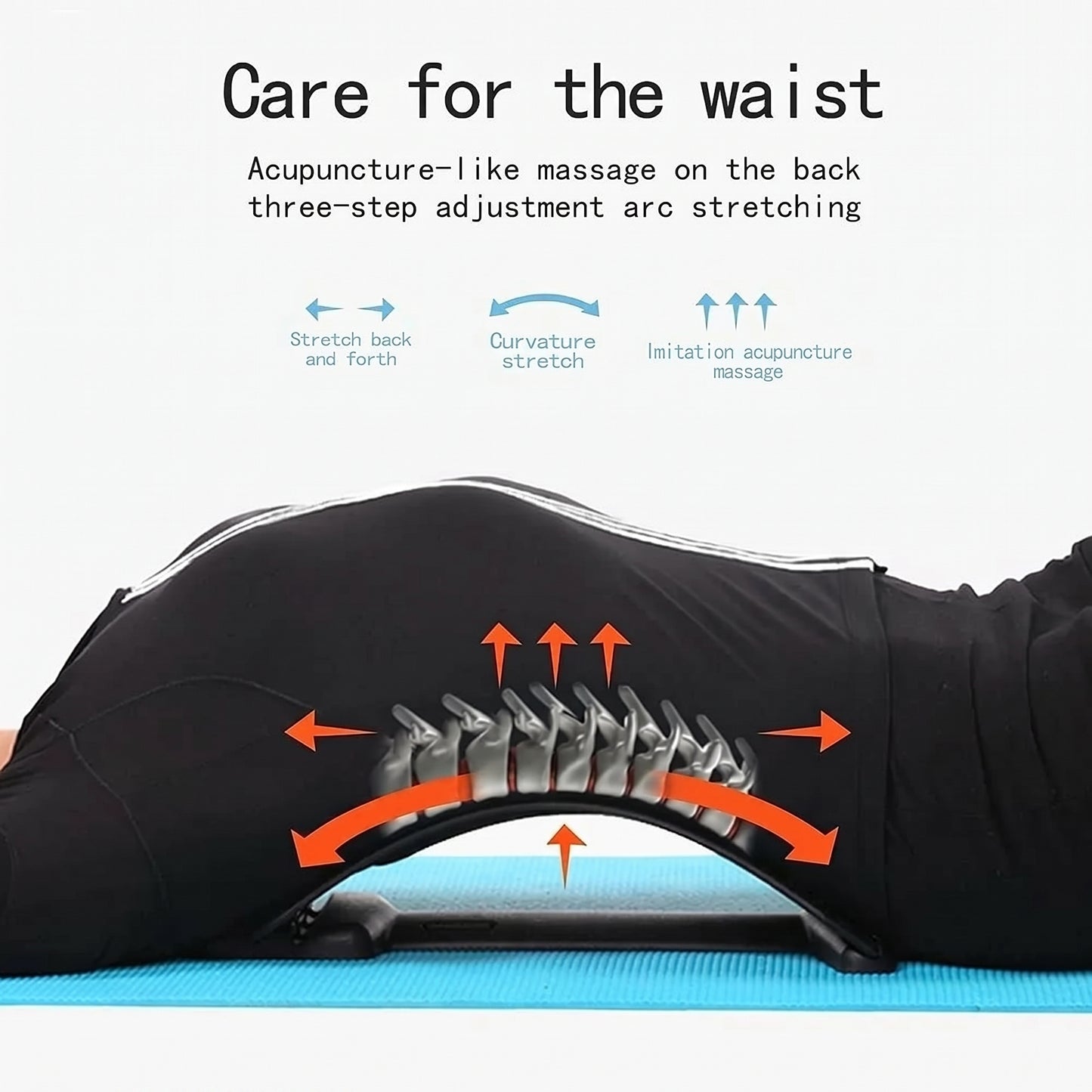 Magic Black Stretcher Support Lumbar Back Support Device Back Pain Relief Back Stretching