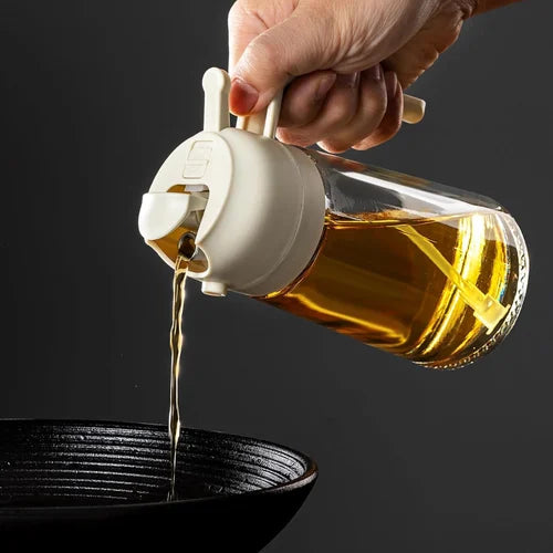 2 in 1 oil dispenser , Cooking Oil Glass Bottle Spray, 500ml, Fine Mist