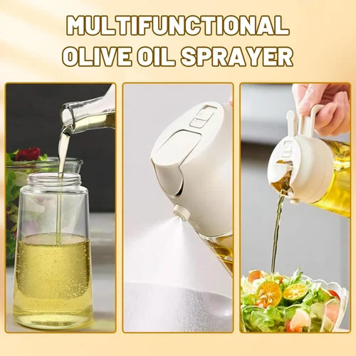 2 in 1 oil dispenser , Cooking Oil Glass Bottle Spray, 500ml, Fine Mist
