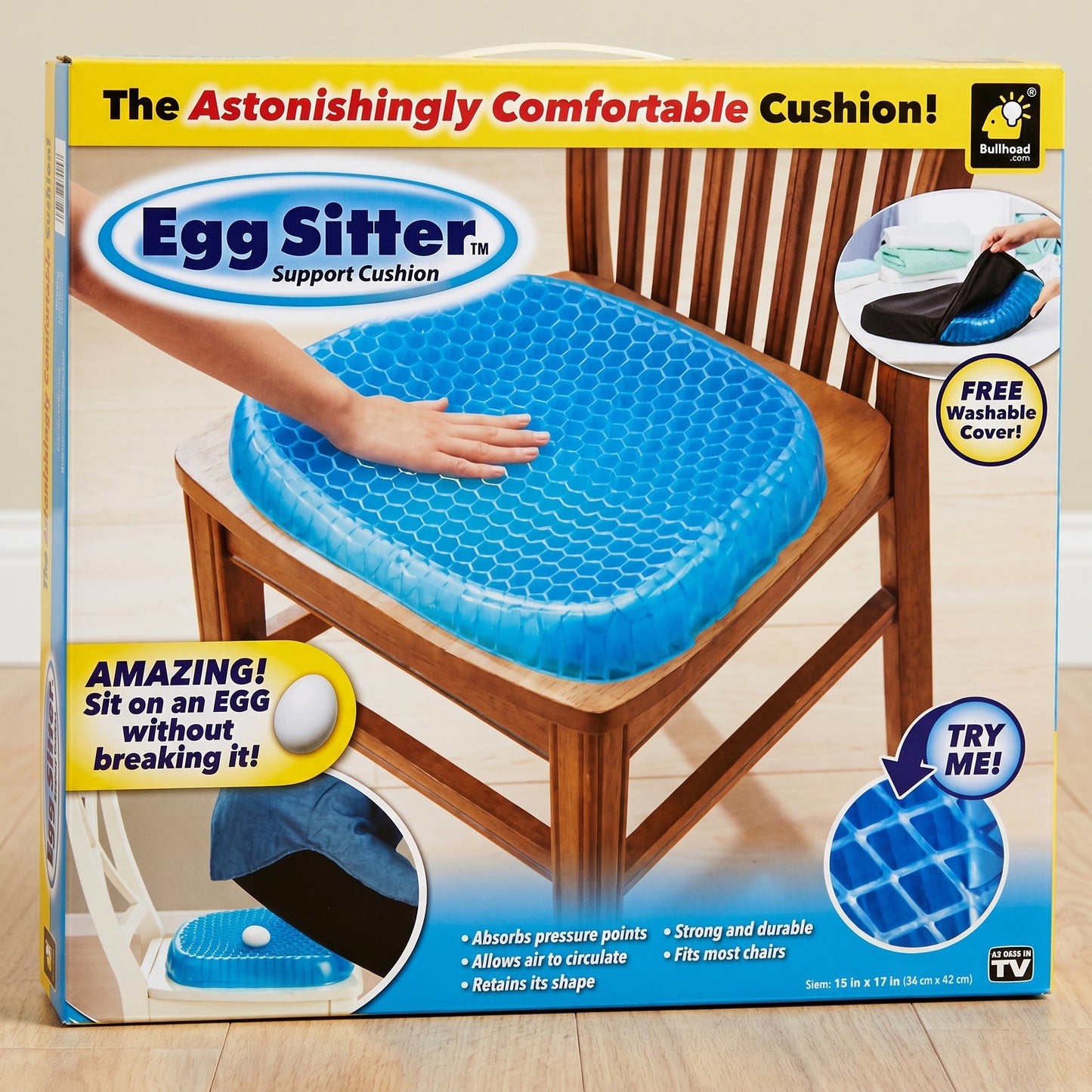 Egg Sitter Gel Cushion – Ergonomic Breathable Seat Cushion for Office Chair, Car & Home