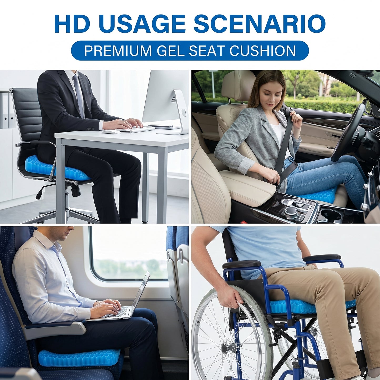 Egg Sitter Gel Cushion – Ergonomic Breathable Seat Cushion for Office Chair, Car & Home