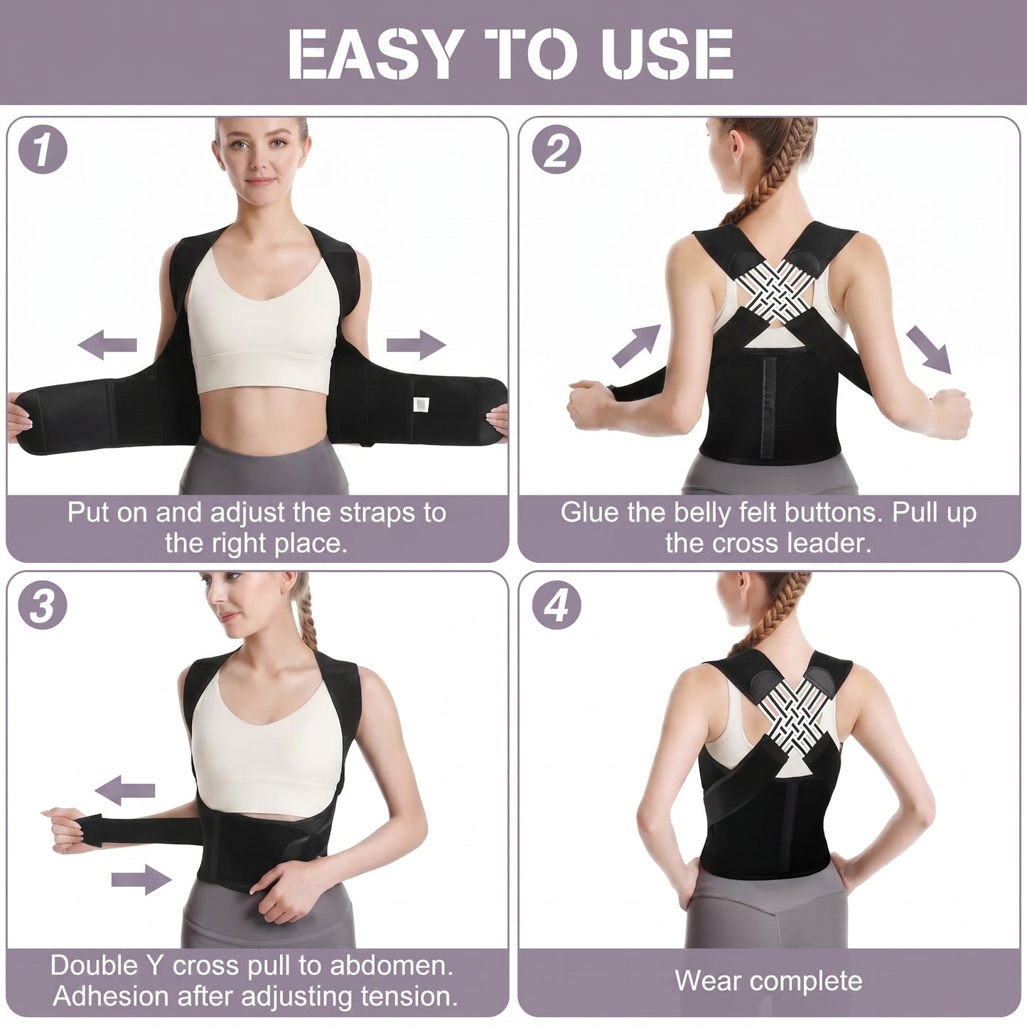 Posture Corrector Belt for Men & Women – Adjustable Back Support Brace for Straight Spine, Pain Relief & Confidence Boost (14 Days Visible Effect)